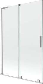 Mexen Velar L, 2-krídlová posuvná vaňová zástena 120 x 150 cm, 8mm číre sklo, chrómový profil, 896-120-003-01-01