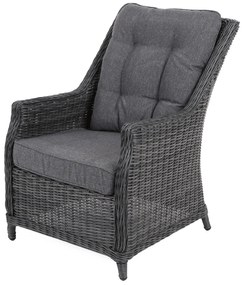 Záhradné ratanové kreslo BERKLEY tmavosivé