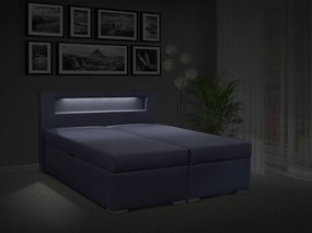 Čalúnená posteľ s úložným priestorom Bolero 180 Typ farebného prevedenia: Savana červená 60, Typ čela: C - LED osvětlení