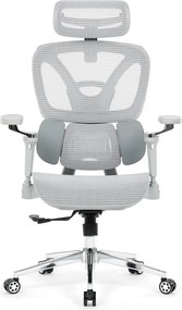Kancelárska ergonomická stolička PORTE II — sieťovina, sivá