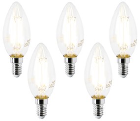 Sada 5 LED žiaroviek E14 B35 číre 2,2 W 470 lm 2700 K