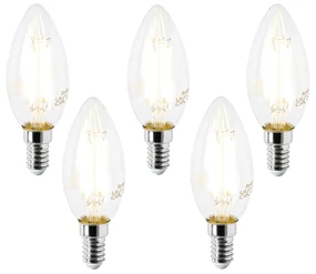 Sada 5 LED žiaroviek E14 B35 číre 2,2 W 470 lm 2700 K