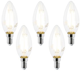 Sada 5 LED žiaroviek E14 B35 čírych 2,2W 470 lm 2700K