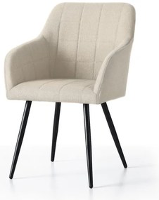 Sada dvoch jedálenských stoličiek LUXANO béžové / čierne nohy (2 ks)