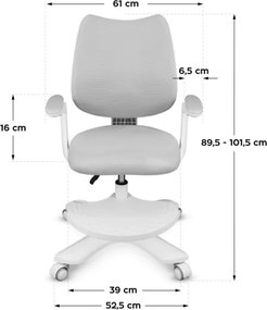 Detská otočná stolička Mark Adler Junior 4.6 Grey