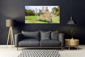 Obraz na akrylátovom skle Park mrakodrapy príroda 120x60 cm