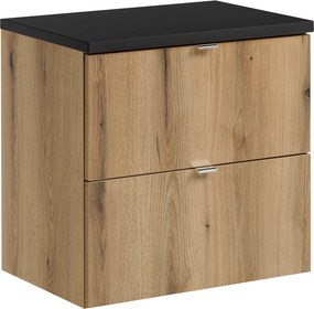 Comad Kúpeľňová skrinka pod doskové umývadlo Nova Oak 60 dub coast evoke/čierna