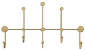 Kovový nástenný vešiak v zlatej farbe Dama – Kalune Design