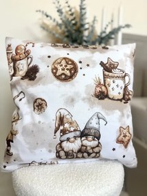 INTERMEDIC SK Obliečka na vankúš Hnedý Škriatok – bavlnená vianočná obliečka so zipsom Veľkosť: 40x40 cm