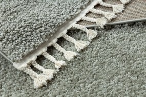 Koberec BERBER 9000, zelený, strapce, Maroko Shaggy