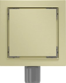 Mexen Flat-Q, bodový podlahový vpust 15 cm, zlatá matná, 1A10015