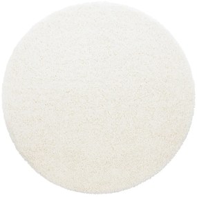 Kusový koberec Life Shaggy 1500 cream kruh, 80x80 (priemer) kruh, biela, obývacia izba, Ayyildiz