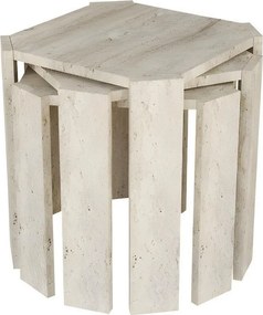 Set 3ks. konferenčných stolíkov Asra (travertín). Akcia -19%. Vlastná spoľahlivá doprava až k Vám domov. 1144787