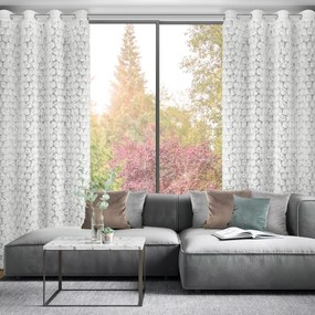 ZÁCLONA NA KRÚŽKOCH EVA MINGE ROSES1 140X250 CM BIELA