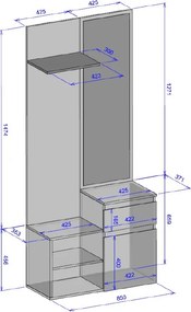 Predsieňová stena Image, biela