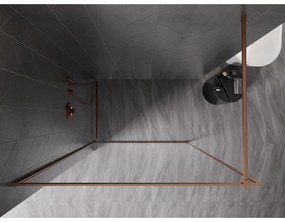 Mexen Kioto-F, sprchová zástena s rámom 140 x 202 cm, 8 mm číre sklo, profil medená matná, 800-140-104-65-00