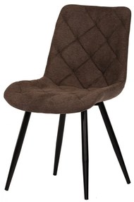 Jedálenská stolička MISTY — kov, látka, čierna / viac farieb Hnedá