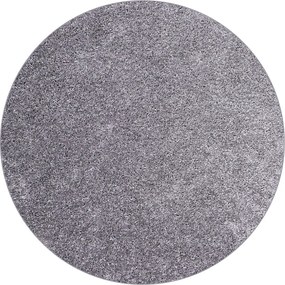 Kusový koberec Velur Ultra strieborný kruh, 200x200 (priemer) kruh, šedá, obývacia izba, AladinWorld Expres