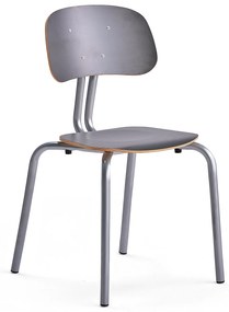 Školská stolička YNGVE, so 4 nohami, strieborná, antracit, V 460 mm