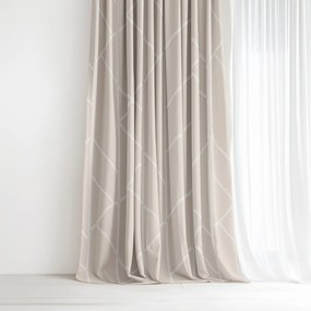 Goldea bavlnený záves - geometrické línie na latte 240x150 cm