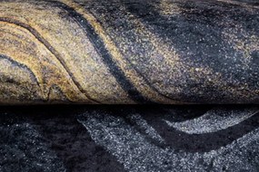 Čierny dizajnový koberec s abstraktným vzorom Šírka: 80 cm | Dĺžka: 150 cm