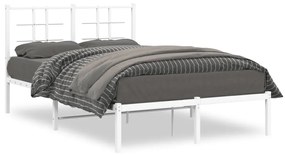 Kovový rám postele s čelom biely 120x200 cm 355608