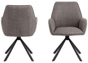 Svetlosivé čalúnené jedálenské kreslá v súprave s podrúčkami 2 ks Glenda – Actona