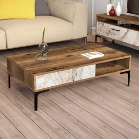 Konferenčný stôl Istanbul - Walnut, White Marble