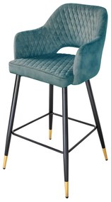 Barová stolička Paris dekoračné prešívanie petrol velvet