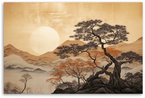 Gario Obraz na plátne Výhľad na zlaté hory v Japonsku Rozmery: 100 x 70 cm