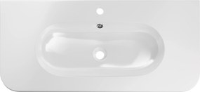 Comad Nábytkové umývadlo z konglomerátu PURE WHITE GLOSS, 100x46 cm, biela lesklá