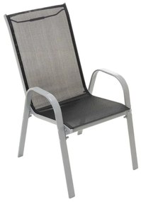 Garthen 40751 Záhradný skladací set stôl + 4 stohovateľné stoličky - čierna