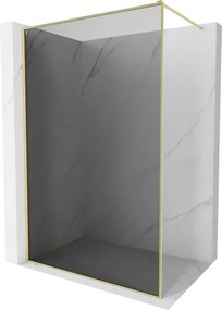 Mexen, Mexen Kioto-XF sprchová stena s rámom 100 x 202 cm, grafit 10 mm, brúsené zlato - 800-100-104-55-40-X