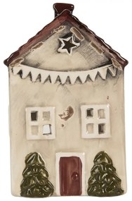 Béžový keramický domček na čajovú sviečku Lamont - 10*8*15 cm