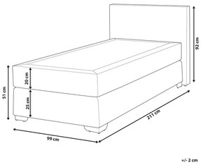 Kontinentálna posteľ 90 cm PREMIER (s matracmi) (sivá). Vlastná spoľahlivá doprava až k Vám domov. 1007436