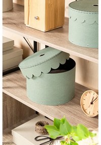 Kartónové úložné boxy s vekom v mentolovej farbe v súprave 2 ks ø 26x17,5 cm Wilma – Bigso Box of Sweden