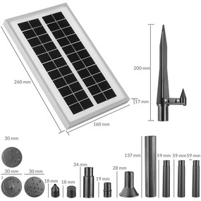 InternetovaZahrada Solárna fontána LED 260 l/h