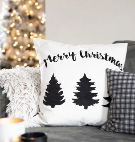 Obliečka na vankúš so stromčekmi Black&White X-Mas - 45*45 cm