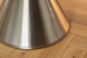 Jedálenský stôl ELEGANCIA 130 cm okrúhly rám chróm čierny mramorový vzhľad