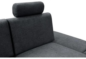 Rozkladacia rohová čalúnená sedacia súprava s úložným priestorom v tvare L AVESTA pravá antracit