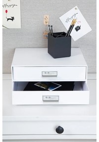 Biela 2-poschodová zásuvka na dokumenty Bigso Box of Sweden Birger, 33 × 22,5 cm