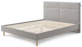 Svetlosivá čalúnená dvojlôžková posteľ s roštom 160x200 cm Elyna – Bobochic Paris