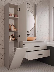 Závěsná skříňka pod umyvadlo s deskou NEL 2S 80 cm kašmírová