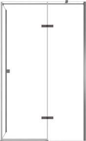 Besco Obdĺžnikový sprchový kút PIXA GUN METAL R 100x80 (100x90, 120x80, 120x90), výška 195 cm - bez vaničky BESCO-Rozmery: 100x80, BESCO-Orientácia: …