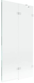 Mexen Lunar, 2-krídlová vaňová zástena pravá 90 x 150 cm, číre sklo, biela, 897-090-100-20-00-P