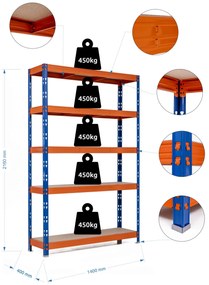 Trestles AKCIA - Balíček 5x Policový regál 2160x1400x400