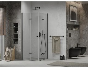 Mexen Lima Duo sprchovací kút 70 x 70 cm, číre sklo-čierny profil, 856-070-070-50-00-02