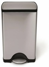 Obdĺžnikový pedálový kôš 38 l, matná oceľ, nerez