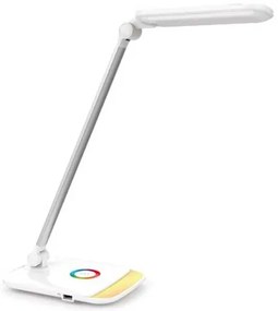Stolná lampa Platinet 18 W, nočný režim + USB, biela