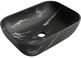Mexen Rita, umývadlo na dosku 455x325x135 mm, čierna-imitácia čierneho kameňa, 21084588